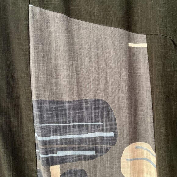 Linen Blend Sleeveless Sheath with Colorful "Mod" Inserts - Picture 6 of 9